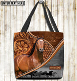 Joycorners American Quarter Horse Never Walk Alone Custom Name 3D Tote Bag
