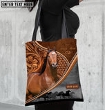 Joycorners American Quarter Horse Never Walk Alone Custom Name 3D Tote Bag