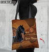 Joycorners Friesian Horse Never Walk Alone Custom Name 3D Tote Bag