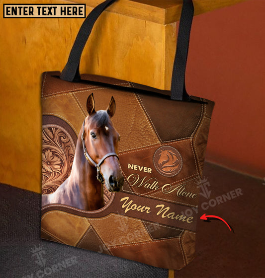 Joycorners Morgan Horse Never Walk Alone Custom Name 3D Tote Bag