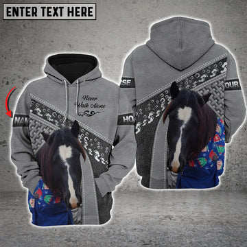 Joycorners Custom Name Horse Lovers Never Walk Alone 3D Hoodie