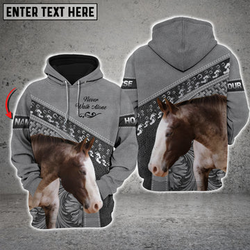 Joycorners Custom Name Horse Lovers Never Walk Alone 3D Hoodie