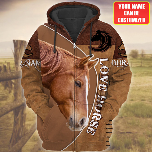 Joycorners Custom Name Horse Lovers 3D Hoodie