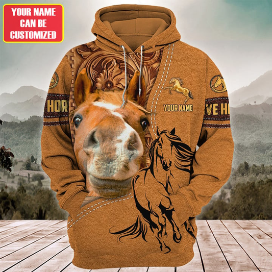 Joycorners Custom Name Horse Lovers 3D Hoodie