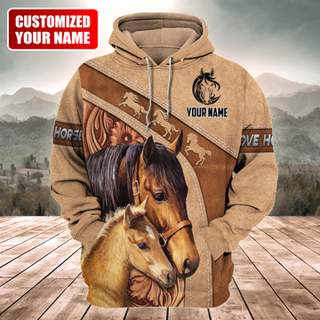 Joycorners Custom Name Horse Lovers 3D Hoodie