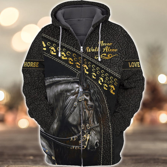 Joycorners Horse Lovers Never Walk Alone 3D Hoodie