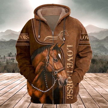 Joycorners Brown Horse Lovers 3D Hoodie