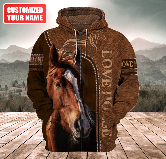 Joycorners Custom Name Horse Lovers 3D Hoodie