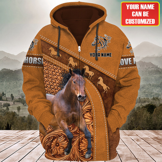 Joycorners Custom Name Horse Lovers 3D Hoodie