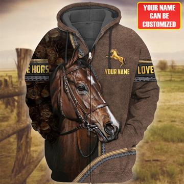 Joycorners Custom Name Horse Lovers 3D Hoodie