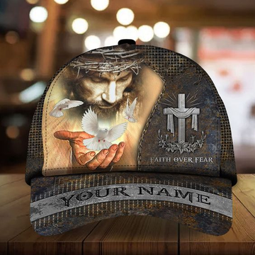 Joycorners Custom Name Jesus Faith over Fear Cap