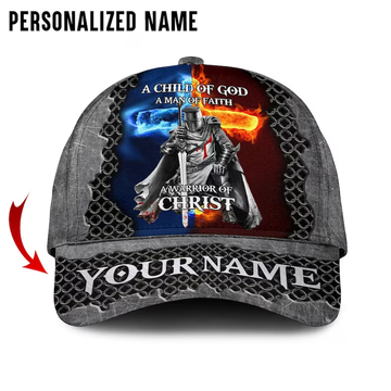 Joycorners Custom Name Jesus A Child Of God A Man Of Faith A Warrior of Christ Classic Cap