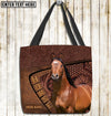 Joycorners American Quarter Horse Carving Leather Pattern Custom Name 3D Tote Bag