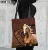 Joycorners Palomino Horse Carving Leather Pattern Custom Name 3D Tote Bag