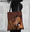 Joycorners Warmblood Horse Carving Leather Pattern Custom Name 3D Tote Bag