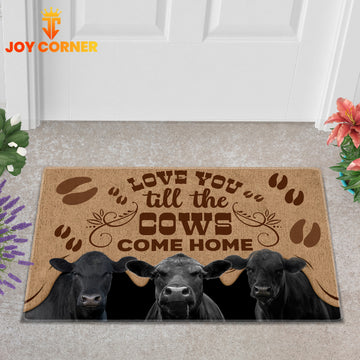 Joycorners Black Angus Cattle Love You Till the Cows Come Home Doormat