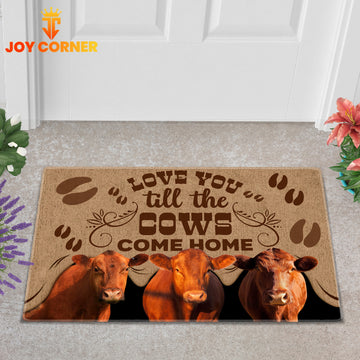 Joycorners Red Angus Cattle Love You Till the Cows Come Home Doormat
