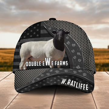 Joycorners Sheep Customized Name And Farm Name Metal 3D Classic Cap For Tina