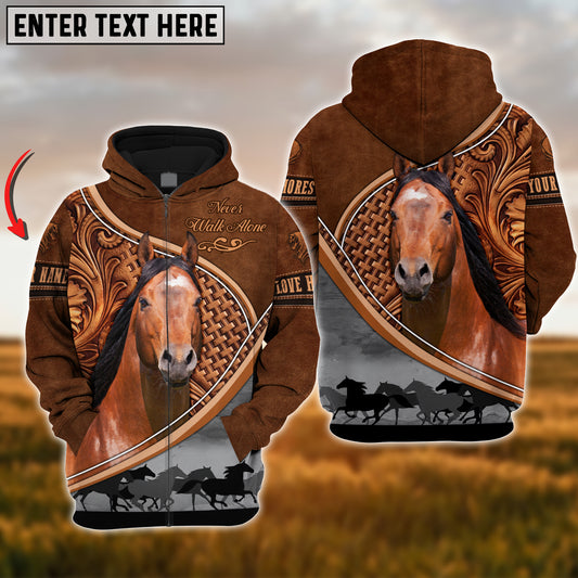 Joycorners Custom Name American Quarter Horse Never Walk Alone 3D Hoodie