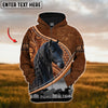 Joycorners Custom Name Friesian Horse Never Walk Alone 3D Hoodie