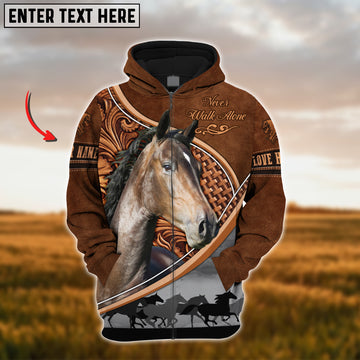 Joycorners Custom Name Hackney Horse Never Walk Alone 3D Hoodie