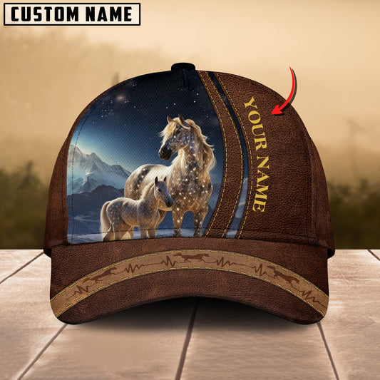 Joycorners Horse Lovers Leather Pattern Customized Name Cap