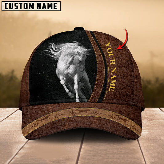 Joycorners Horse Lovers Leather Pattern Customized Name Cap