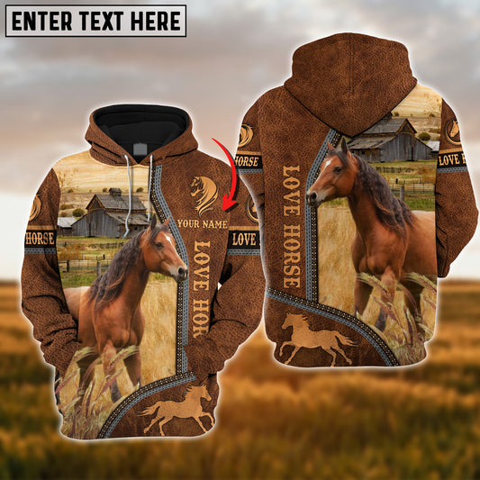 Joycorners Custom Name Farm Horse Lovers 3D Printed Hoodie