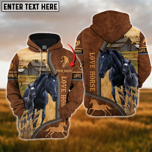 Joycorners Custom Name Farm Horse Lovers 3D Printed Hoodie