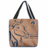Joycorners Horse Line Draw Custom Name 3D Tote Bag