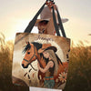 Joycorners Horse Lovers Custom Name 3D Tote Bag