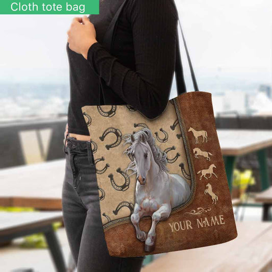 Joycorners Horse Lovers Custom Name 3D Tote Bag