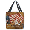 Joycorners Horse US Flag Custom Name 3D Tote Bag
