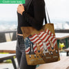 Joycorners Horse US Flag Custom Name 3D Tote Bag