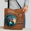 Joycorners Country Girls Horse Stained Glass Custom Name 3D Tote Bag