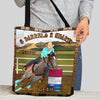 Joycorners 3 Barrels 2 Hearts 1 Dream Horse Custom Name 3D Tote Bag