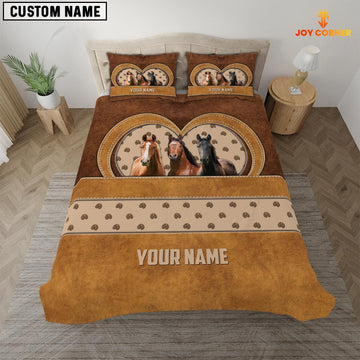 JoyCorners Horse Customized Name 3D Bedding Set