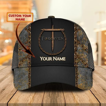 Joycorners Custom Name Jesus Cap Forgiven 3D Full Printed