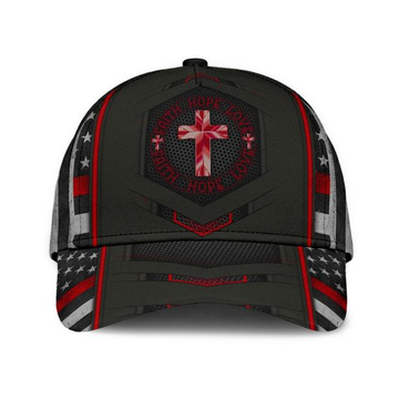 Joycorners Faith Hope Love Jesus Cross U.S. Flag Cap