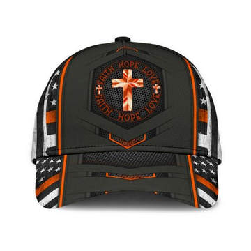 Joycorners Faith Hope Love Jesus Cross U.S. Flag Cap