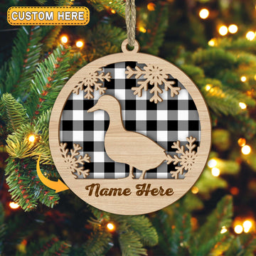 Joycorners Duck Christmas Gift Custom Shape Wooden Ornament