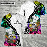 CHEF Multicolor Smoke Pattern - Personalized Name 3D White All Over Printed Shirt