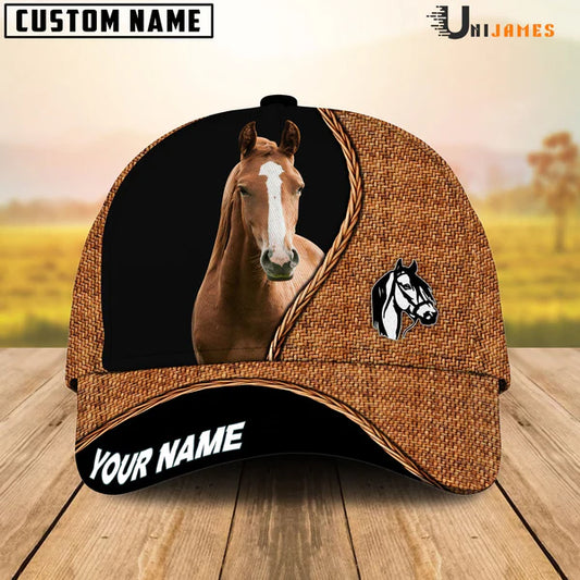 Joycorners Horse Rattan Custom Name 3D Classic Cap