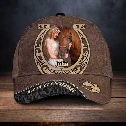 Joycorners Horse Lovers Custom Name Custom Photo 3D Classic Cap