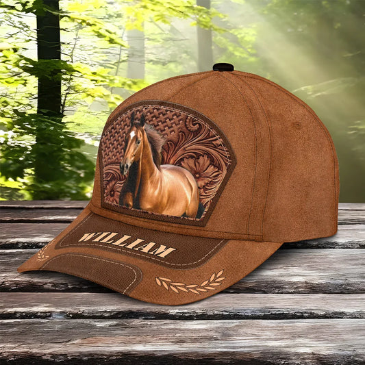 Joycorners Horse Lovers Custom Name Custom Photo 3D Classic Cap