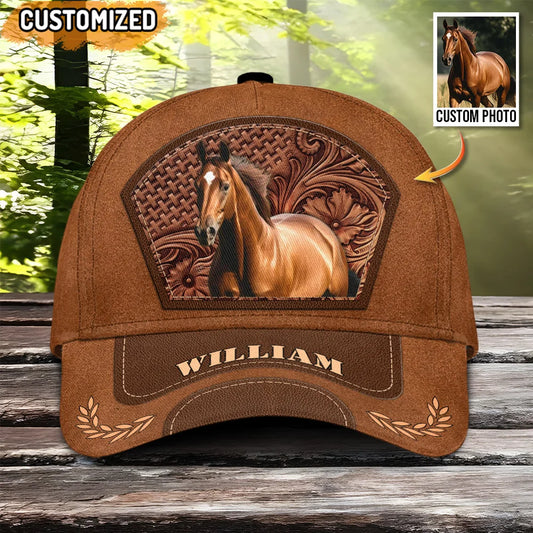 Joycorners Horse Lovers Custom Name Custom Photo 3D Classic Cap