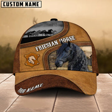 Joycorners Friesian Horse Custom Name 3D Classic Cap