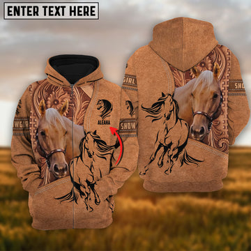Joycorners Custom Name Horse Light Brown 3D Printed Hoodie For Everett