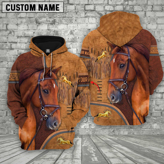 Joycorners Custom Name Horse Light Brown 3D Printed Hoodie