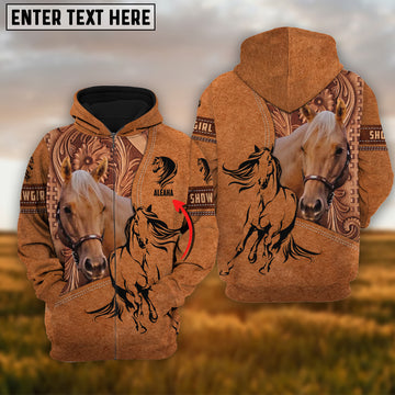 Joycorners Custom Name Horse Light Brown 3D Printed Hoodie For Everett